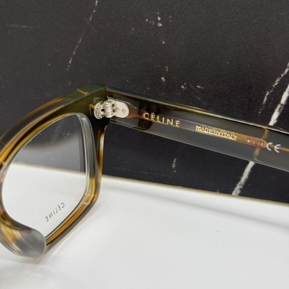 NEW CELINE CL50011F 055 HAVANA SQUARE UNISEX CELINE EYEGLASSES - Picture 11 of 12